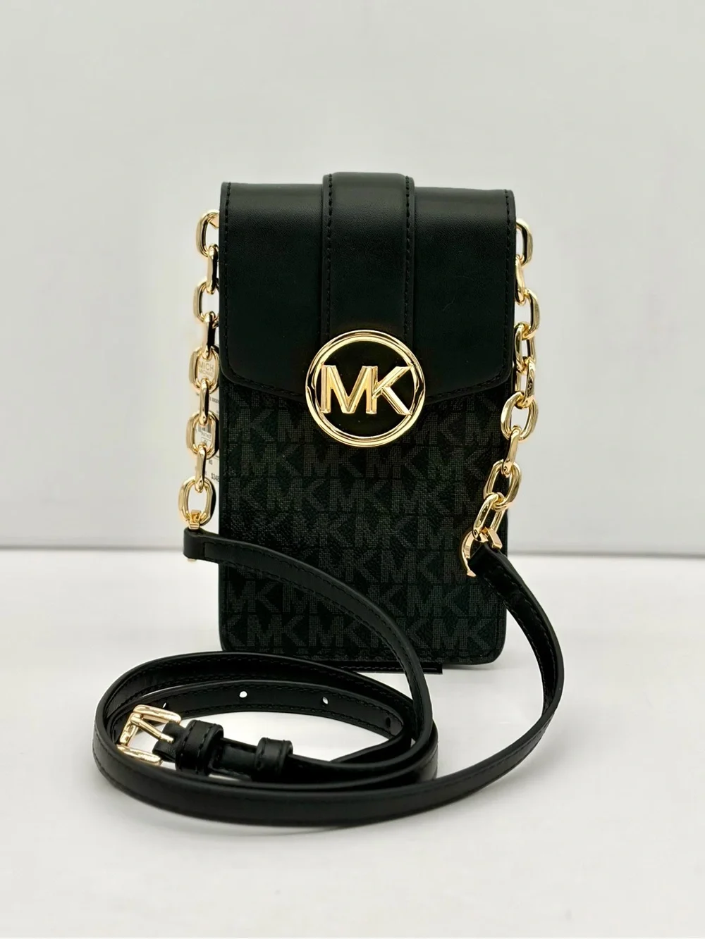 Michael Kors Carmen Small Logo Smartphone Crossbody Bag Black